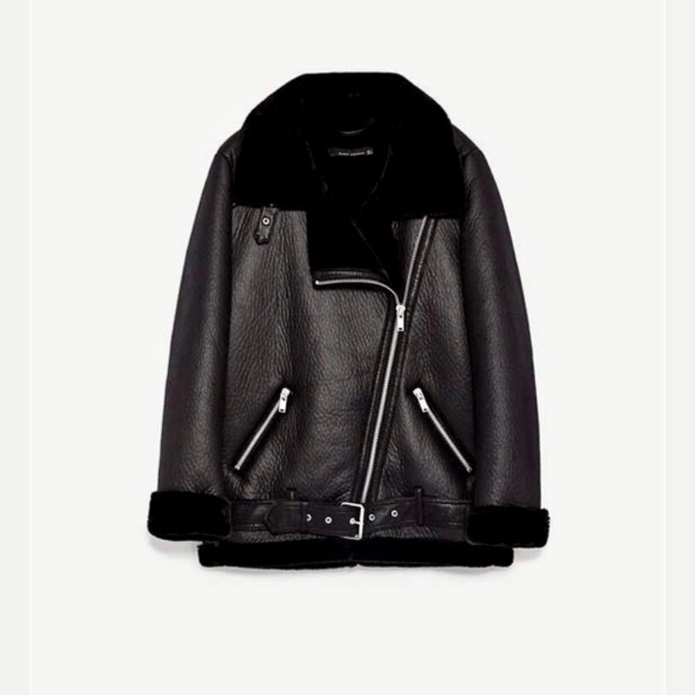 Zara Aviator shearling jacket